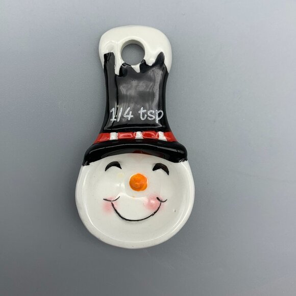 Cute Ceramic Snowman Measuting Spoons Christmas Baking - Picture 9 of 12
